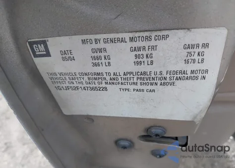 2004 Chevrolet Cavalier Ls from USA, damaged, VIN 1G1JF52F147365228